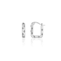 Starburst Square Hoops (Silver)