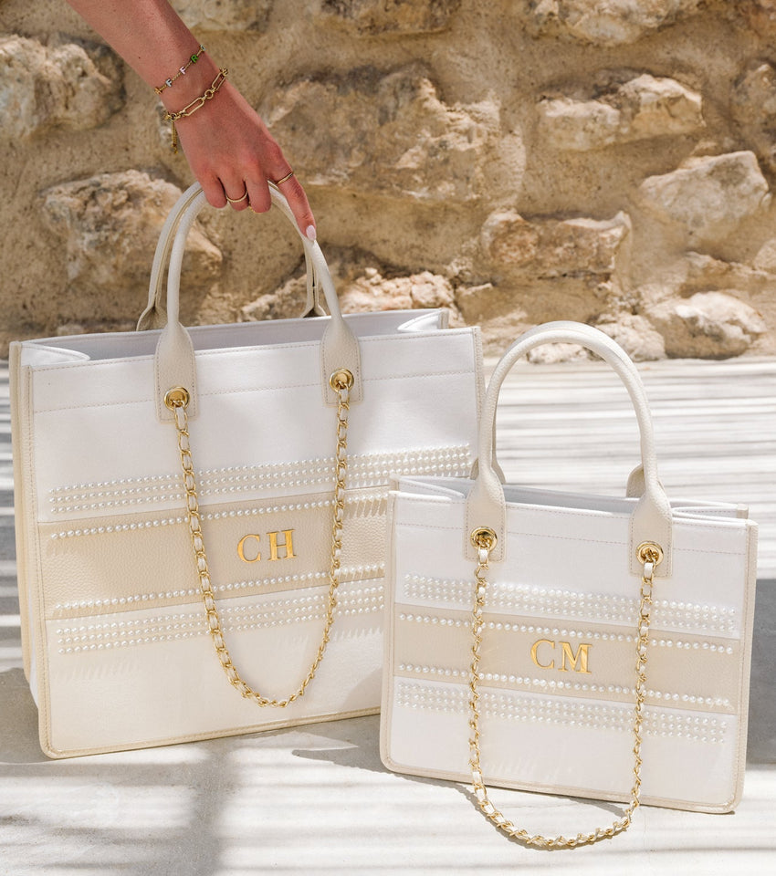 Beach bag with pearls Clearance