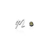 Signature Initial & Birthstone Stud Earrings (Silver)