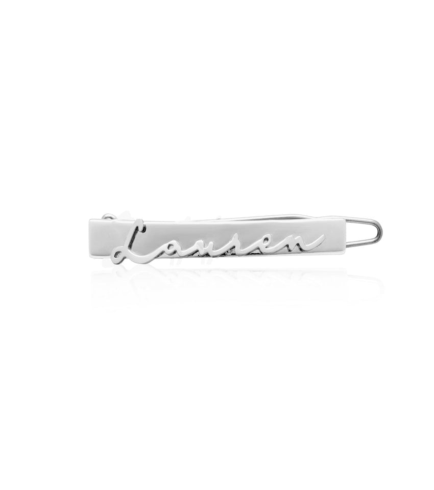 Signature Name Hair Clip (Silver)