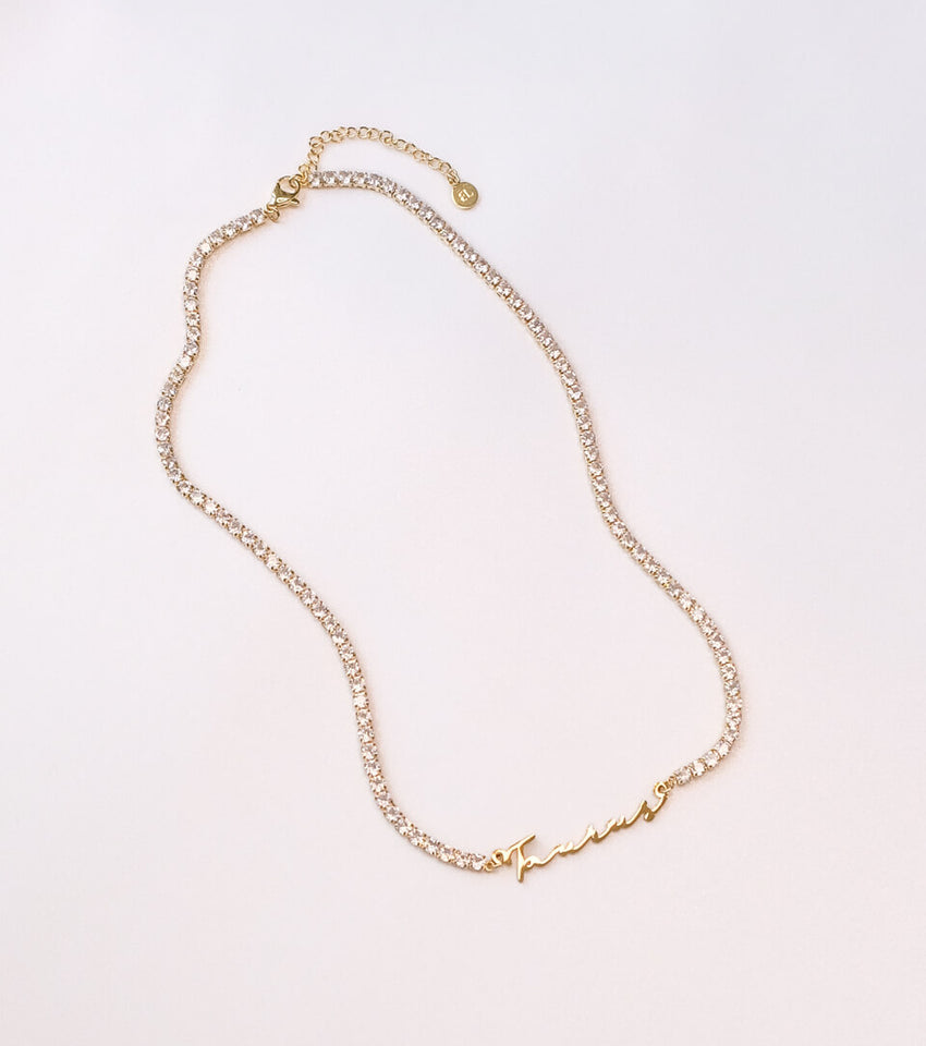Signature Name Tennis Necklace (Gold)