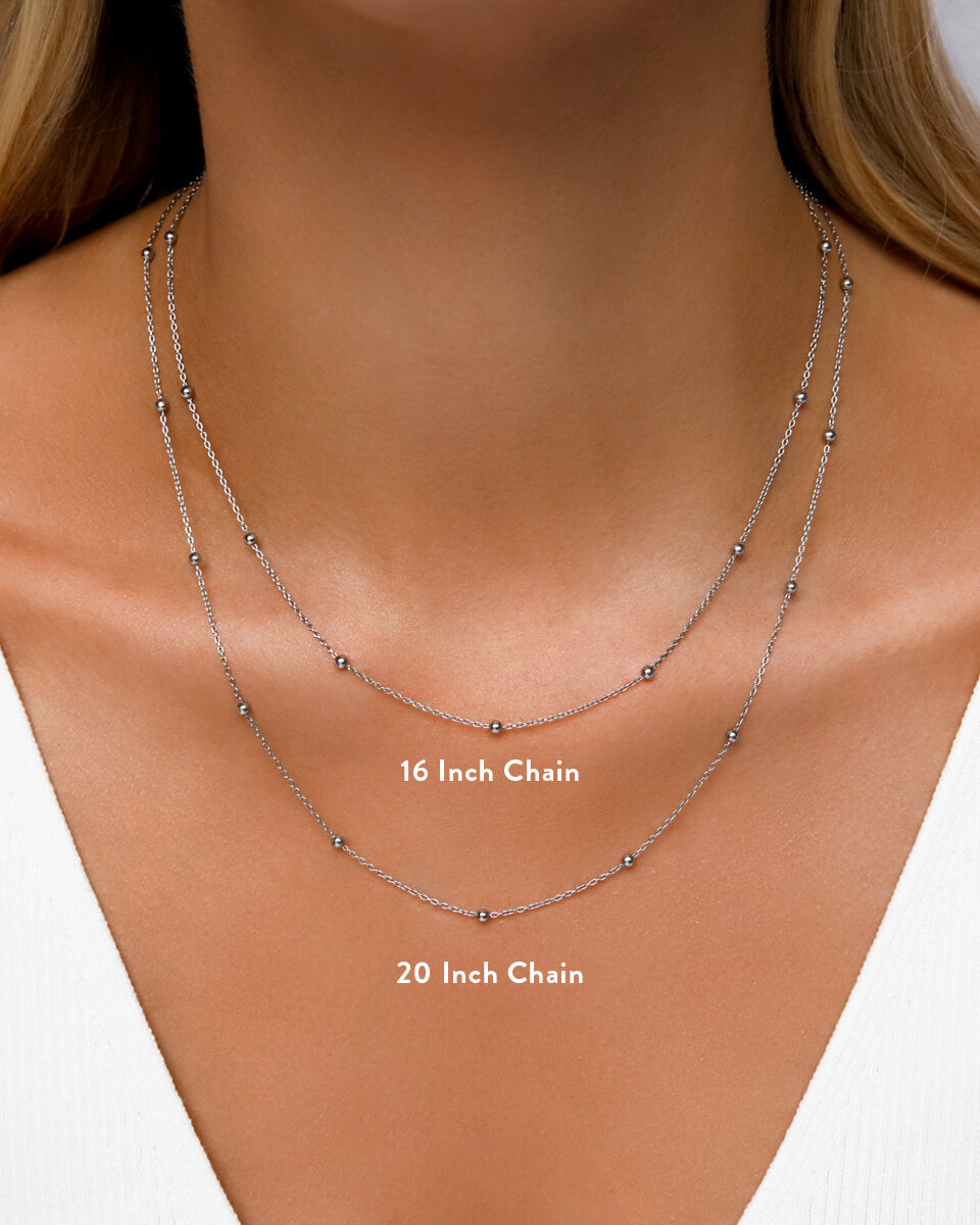 【Abbott Lyon】Lineare Sphere Chain Necklace☆ (3色2サイズ) Sphere Chain Necklace (Silver)