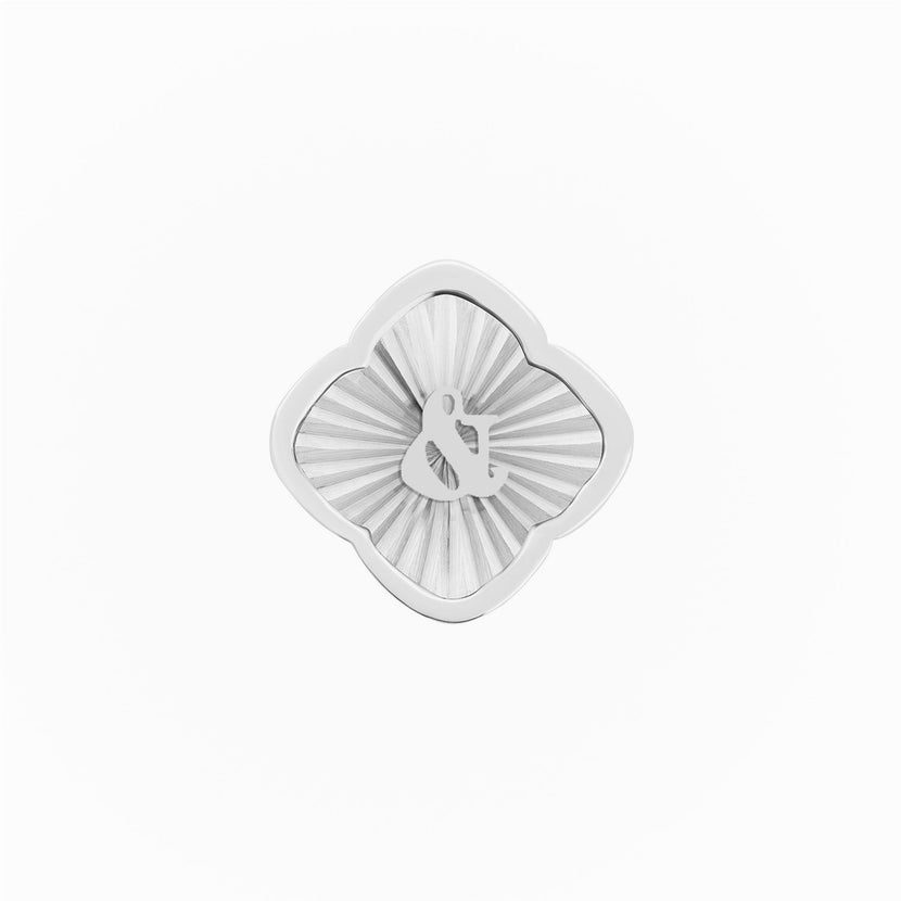 Rosette Textured Clover Charms (Silver) - &