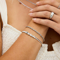 Snake Chain Custom Name Bracelet (Silver)