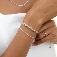 Snake Chain Custom Name Bracelet (Silver)