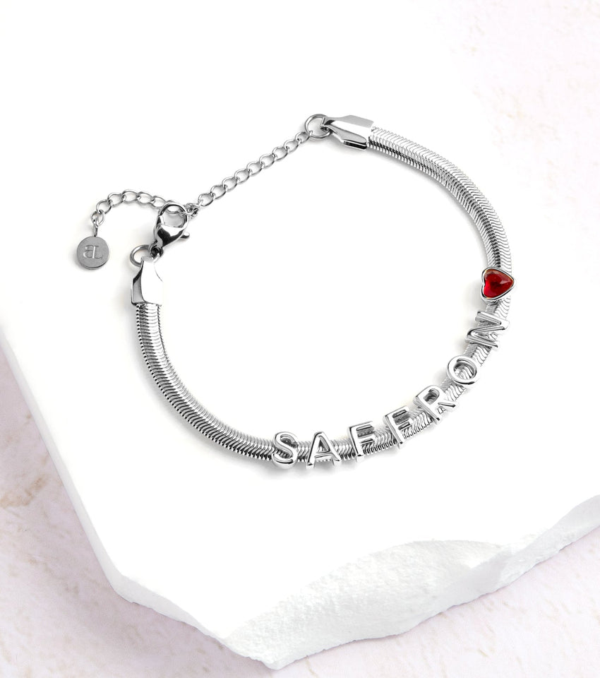 Snake Chain Custom Name Bracelet (Silver)