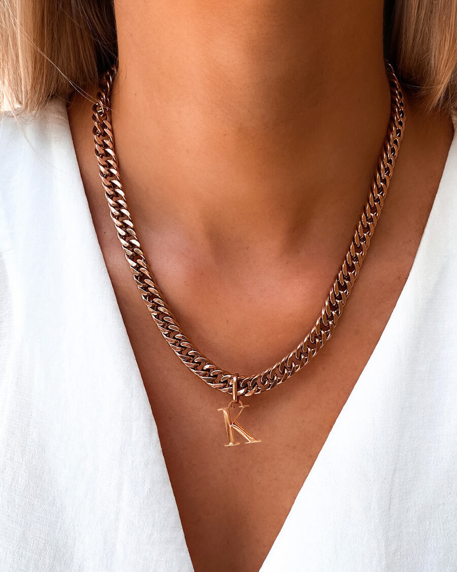 送料税込【Abbott Lyon】Fuchsia Droplet Necklace☆RoseGold♪ PersonalisedInitial_DropletBir