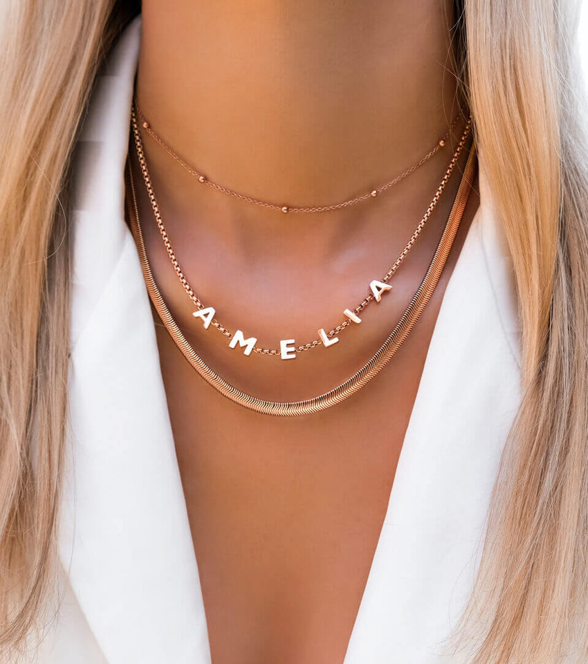 Custom Necklace Stainless Steel Gold Chain Personalized Name Necklaces Choker Jewelry Necklaces for Women, Women's, Size: One Size
