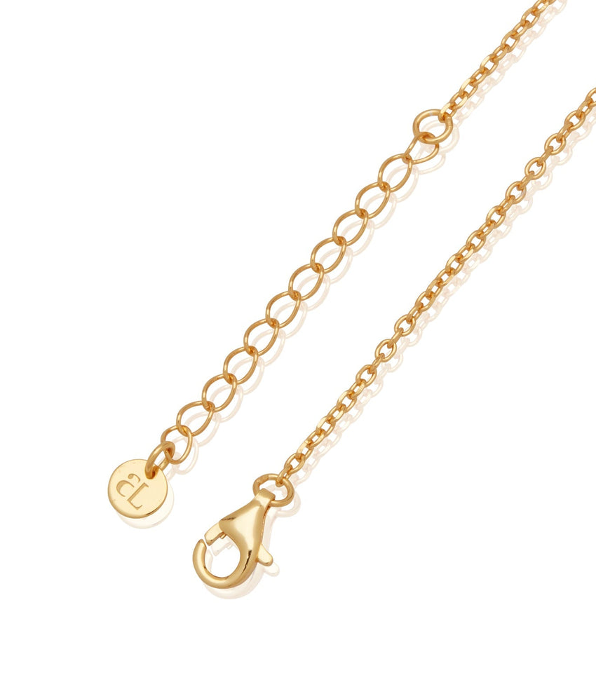 Stories Doodle Heart Birthstone Necklace (Gold)