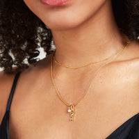 Stories Pearl & Love Fine Chain Necklace (Gold)