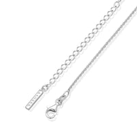 Stories Script Initial & Birthstone Necklace (Silver)
