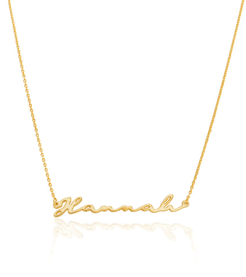 Sterling Silver Signature Name Necklace (Gold)