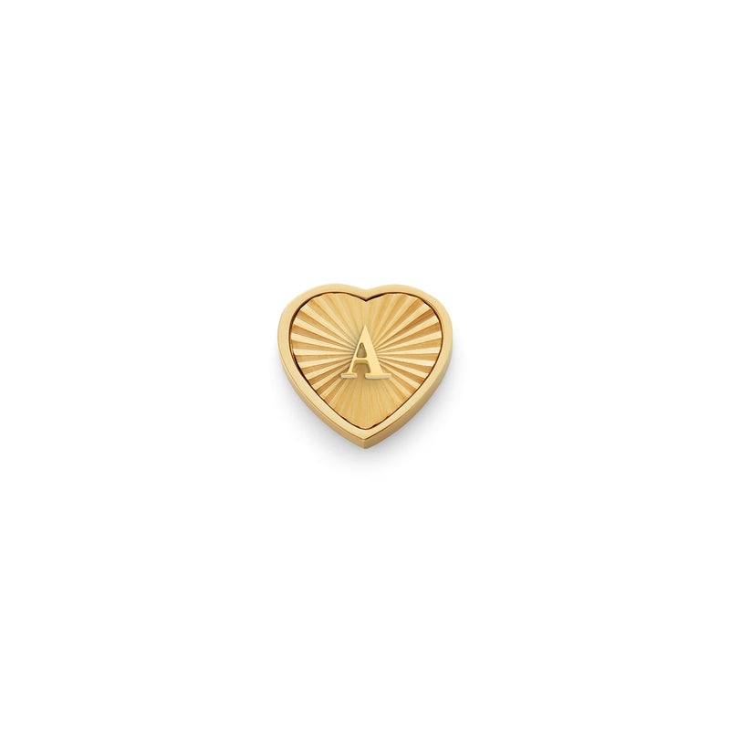 Textured Heart Charms (Gold) - Initials