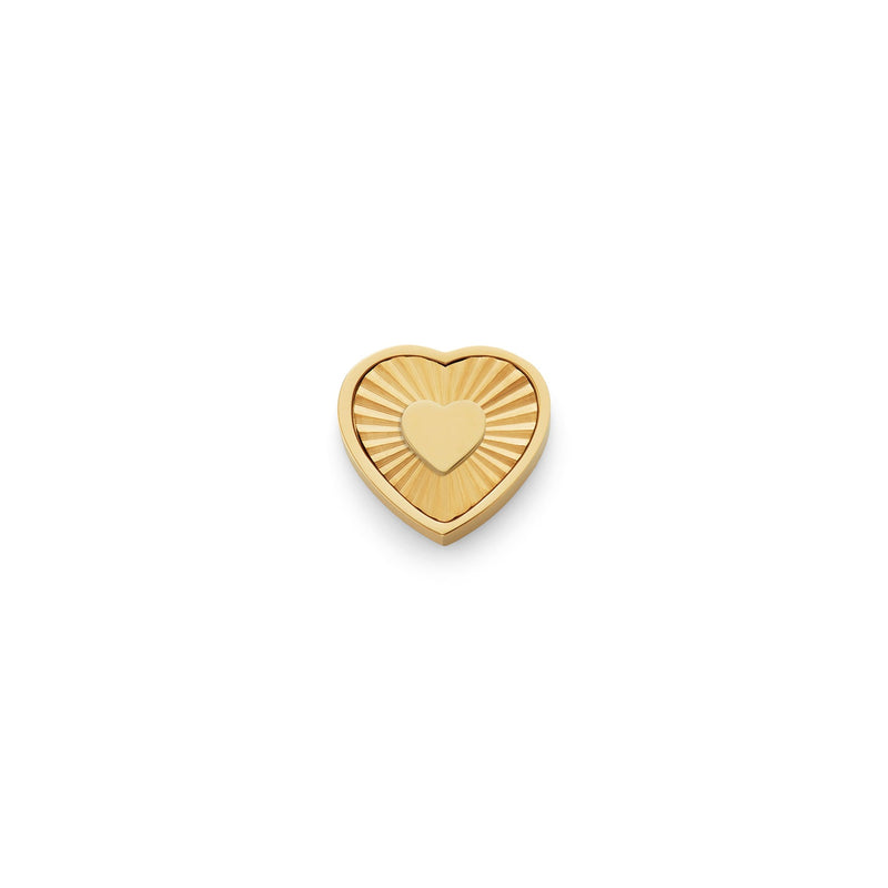 Textured Heart Charms (Gold) - Heart