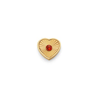 Textured Heart Charms (Gold) - Birthstone