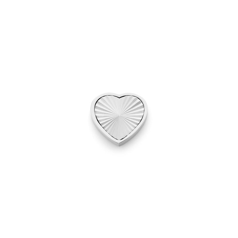 Textured Heart Charms (Silver) - Plain