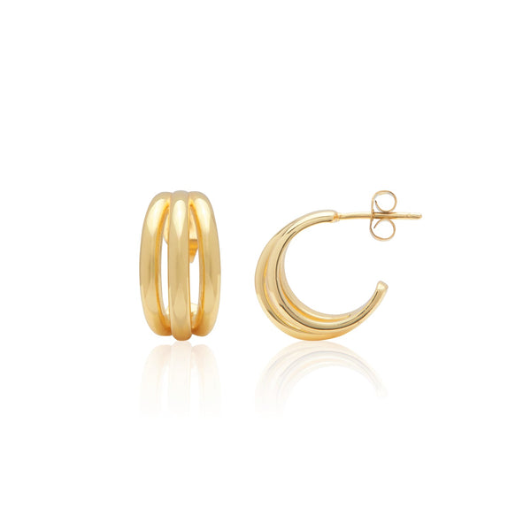 Cobblestone Hoop Earrings with Diamond Accents in 18K Yellow Gold - Kwiat