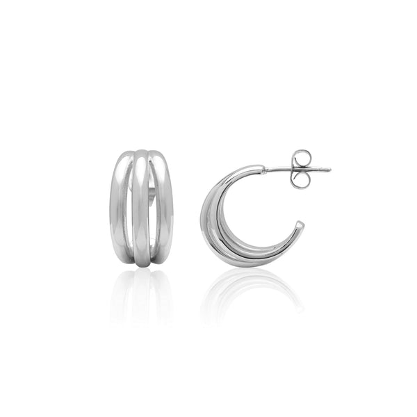 White Lab-Created Sapphire Hoop Earrings in Sterling Silver | Zales