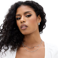 Colorful Sphere Chain Necklace (Silver)