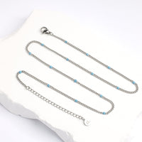 Colorful Sphere Chain Necklace (Silver)