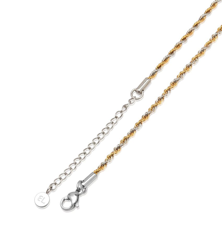Two Tone Fine Rope Chain Bracelet (Gold/silver)