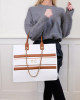 Lands’ End Canvas Tote. Pink/Ivory Is Personalized with The Name AVA…..Cute!