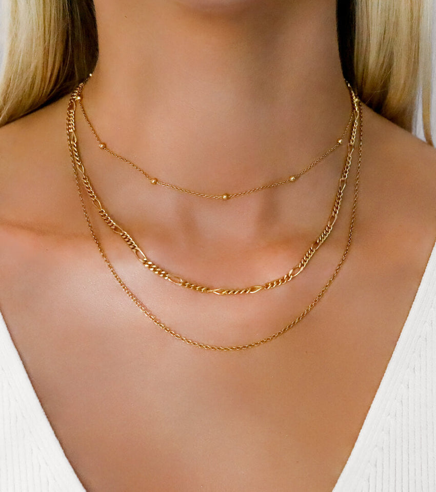 Buy Plain Chain Two Layer Necklace | Gold Plating – PALMONAS