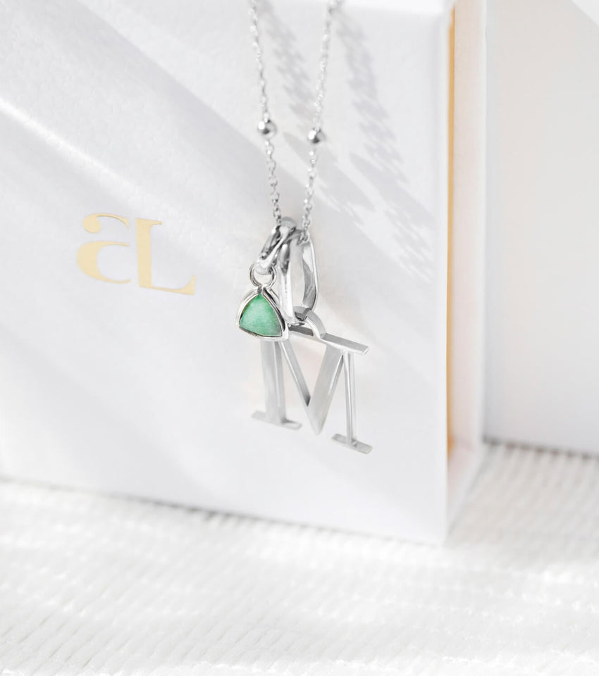 Droplet Birthstone Pendant (Silver)