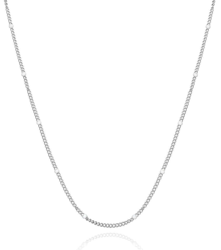 Colorful Sphere Chain Necklace (Silver)