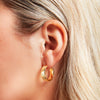Crystal Heart Hoops (Gold)