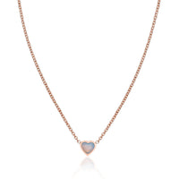 Mini Heart Birthstone Necklace (Rose Gold)