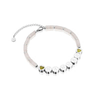 White Quartz Custom Beaded Bracelet (Silver)