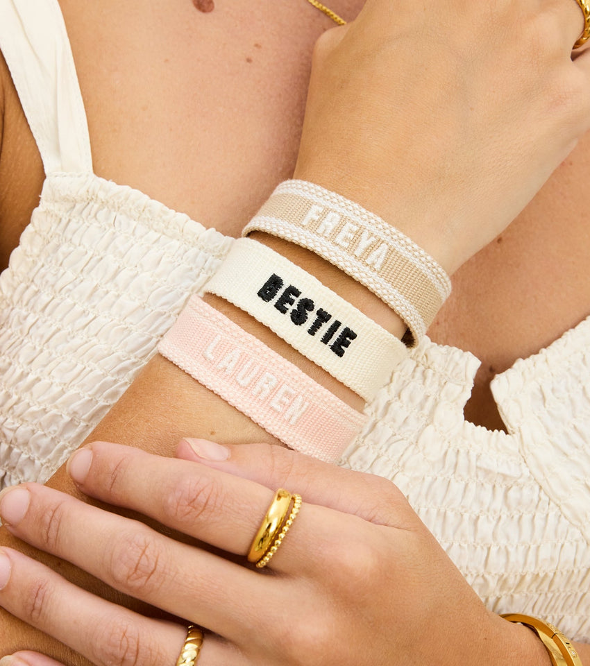 Embroidered Name Bracelet