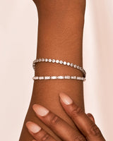 Baguette Cut Tennis Bracelet (Silver)