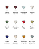 Mini Heart Birthstone Stud Earrings (Silver)