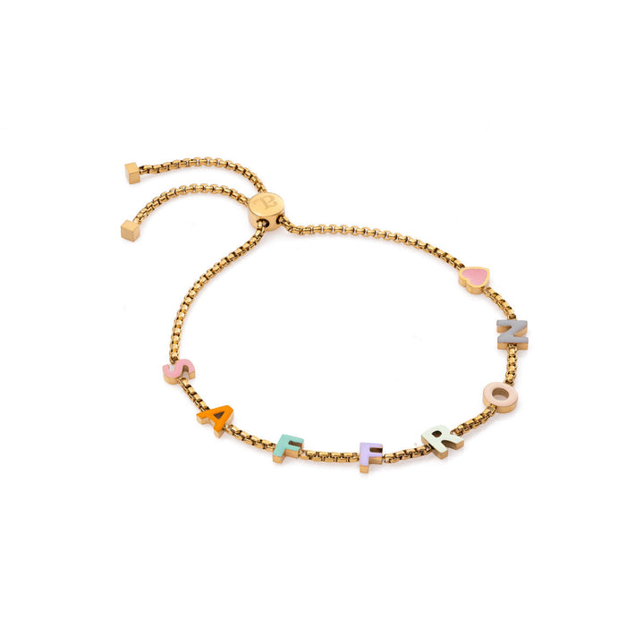 Custom Enamel Name Bracelet (Gold)