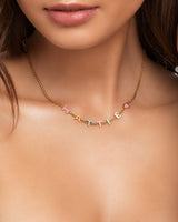 Custom Enamel Name Necklace (Gold)