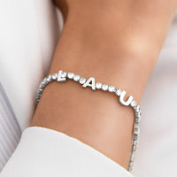 Custom Name Tennis Bracelet (Silver)