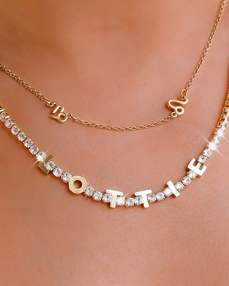 【ABBOTT LYON】Signature Name Tennisネックレス★ Signature Name Tennis Necklace (Gold)