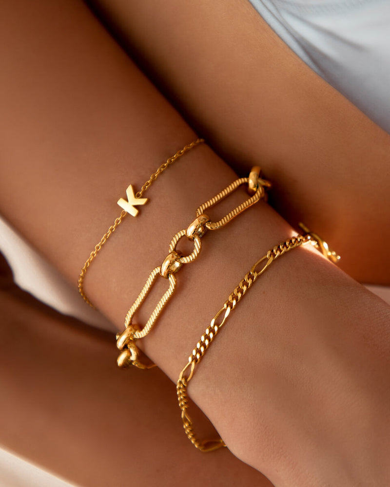 Mini Heart Birthstone & Initial Set (Gold)