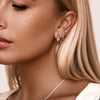 Sterling Silver Curb Chain Hoop Ear Bundle (Silver)
