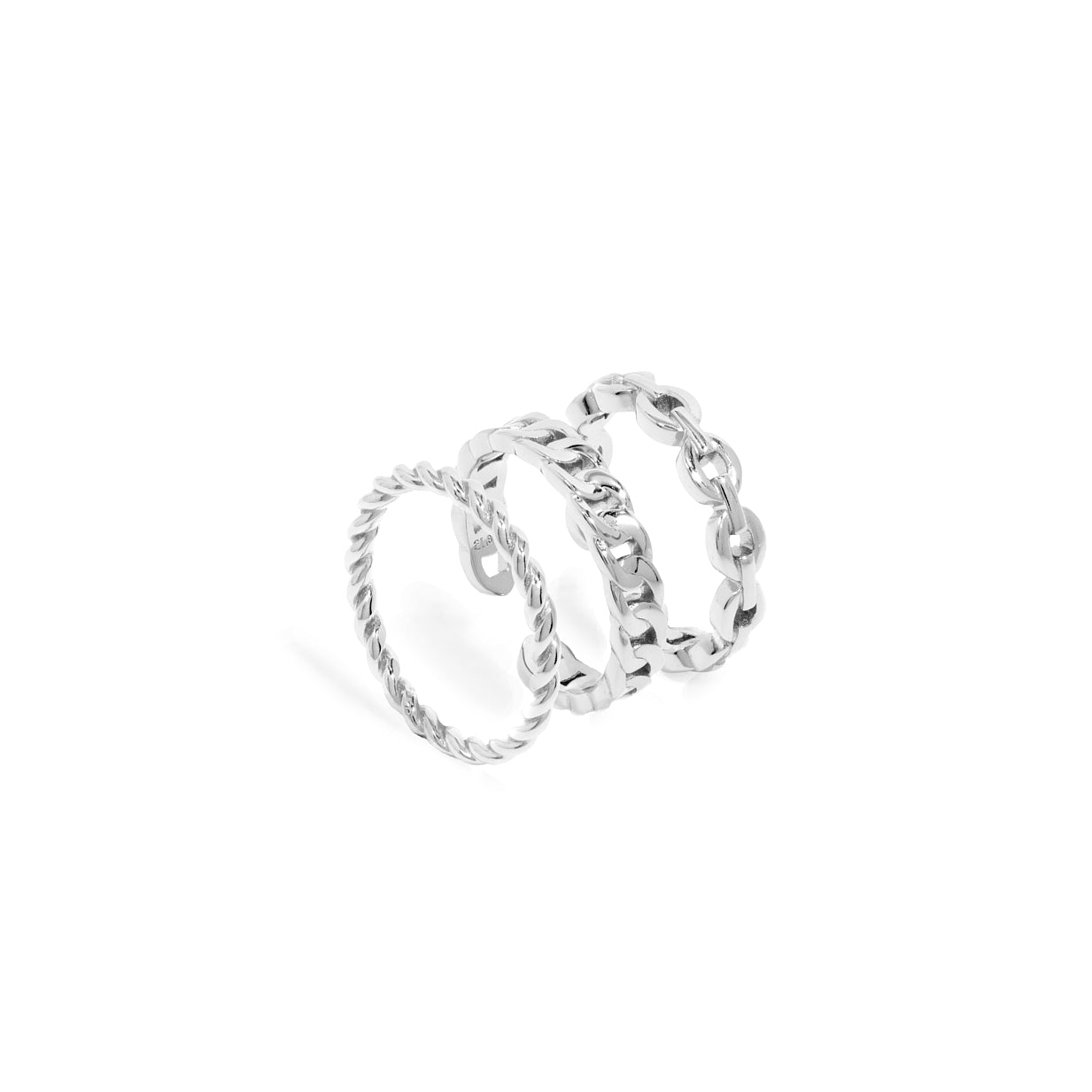 Sterling Silver Textured Ring Bundle (Silver) – Abbott Lyon US