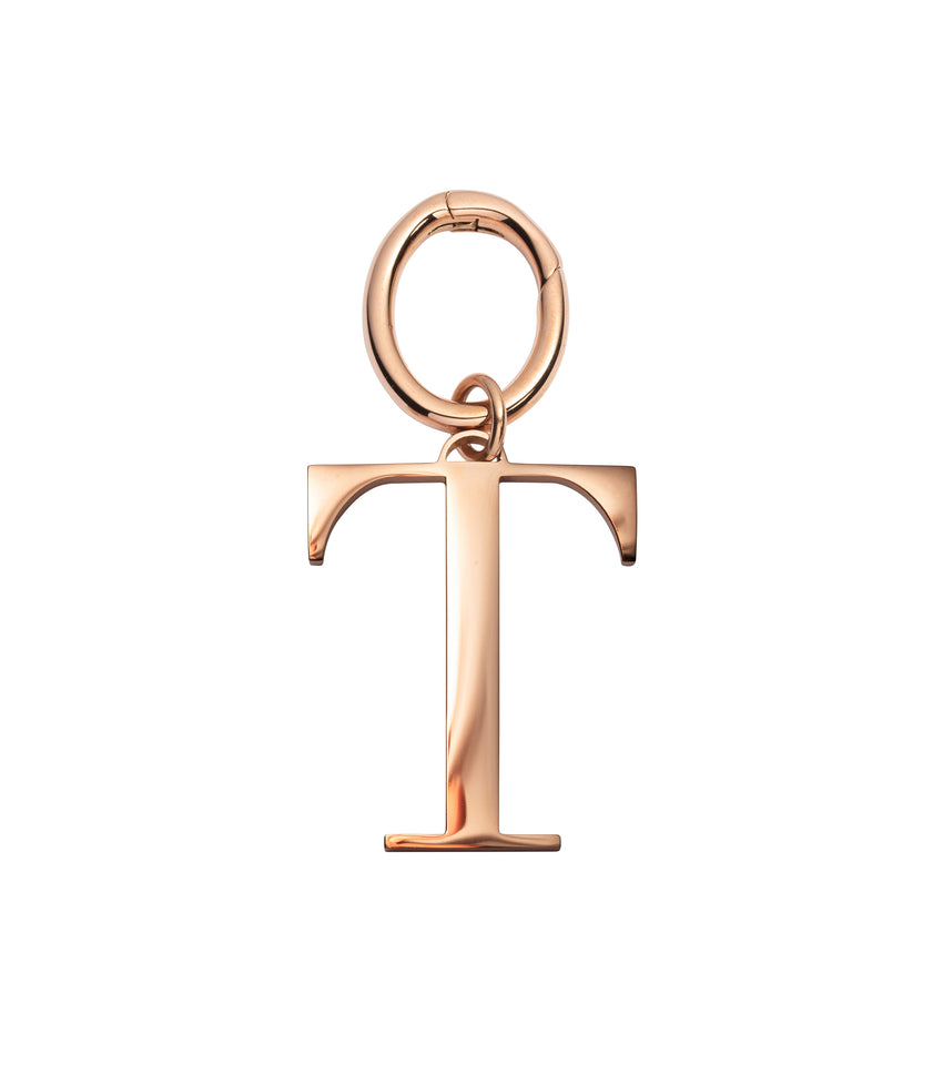 Metal Letter Key Ring (Rose Gold)