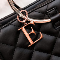 Metal Letter Key Ring (Rose Gold)