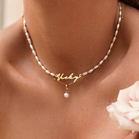 Mini Pearl Necklace (Gold)