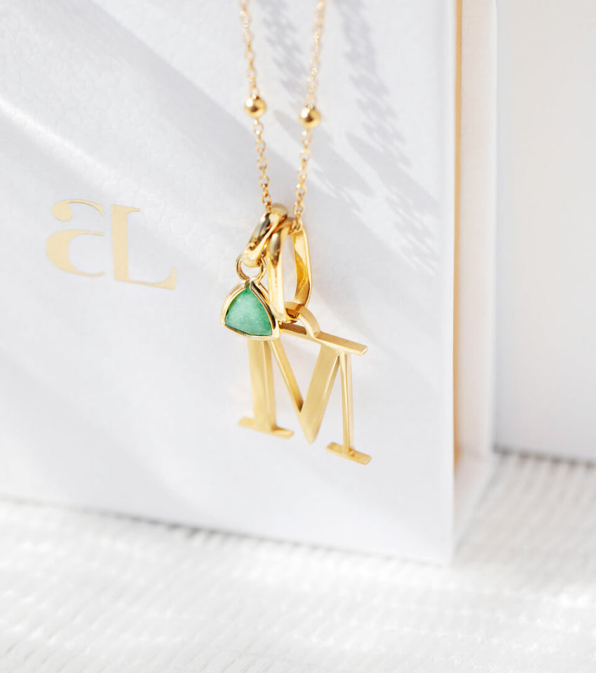 Droplet Birthstone Pendant (Gold)