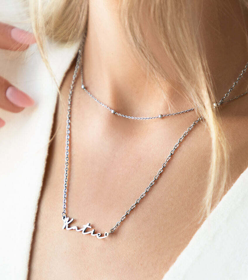 Signature Name Necklace - Silver