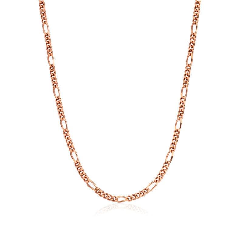 Layering Small Figaro Chain Necklace (Rose Gold)