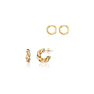 Twisted Huggie Set (Gold)