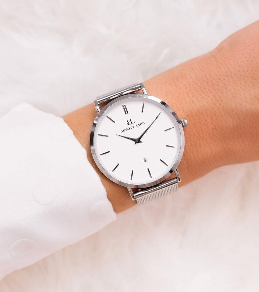 Silver Chain White Kensington 40 Watch